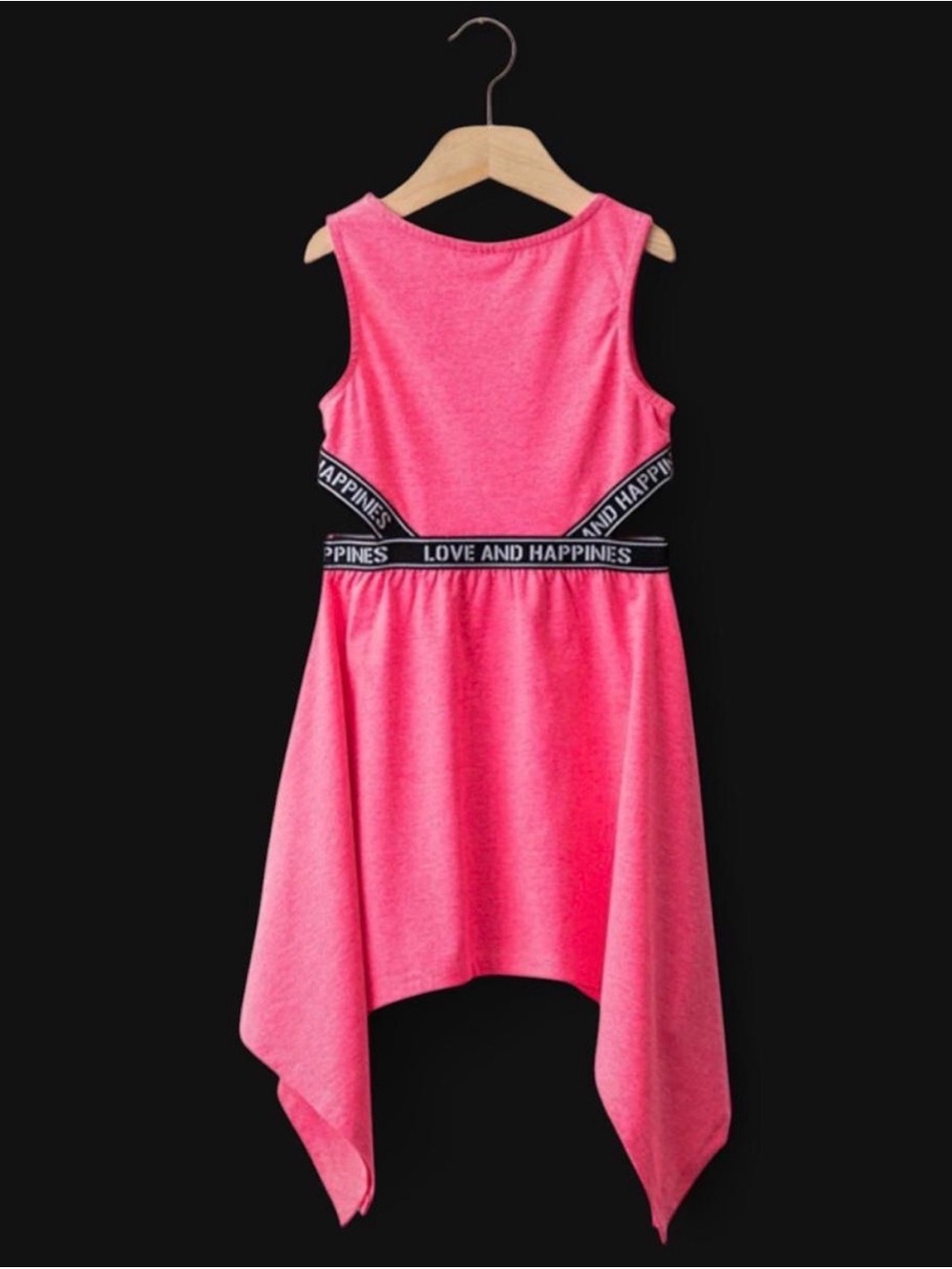 LC Waikiki pink dress with black trim. Size: 7 years #kidsfashion #dress